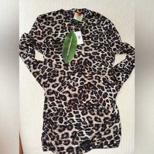 FARM Rio Leopard Print Blouse - Black and Brown- NEW!!